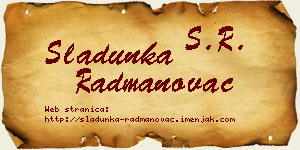 Sladunka Radmanovac vizit kartica
